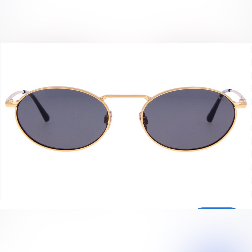 Ana Hickmann Blue Oval Frame Oval Sunglasses with Black Lenses